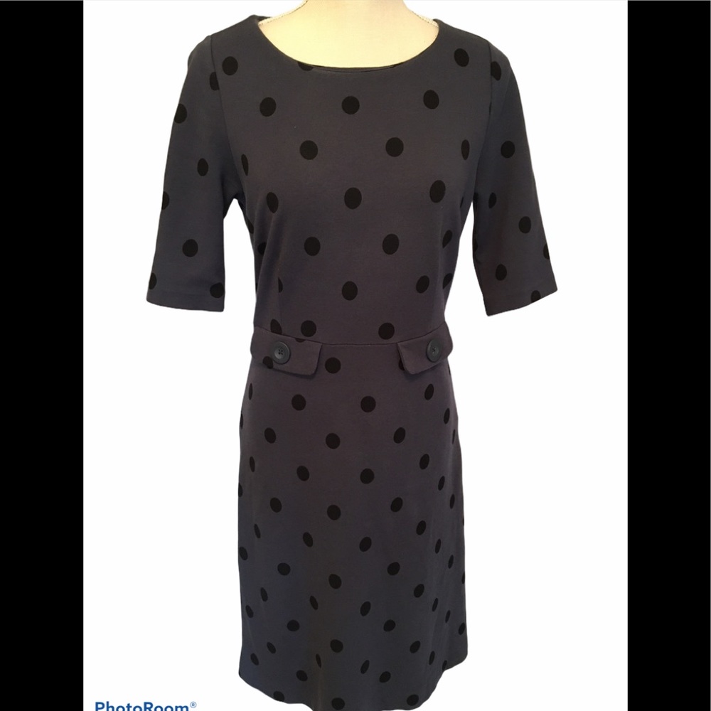 Boden Navy Blue with Black Polka Dot Audrey Dress